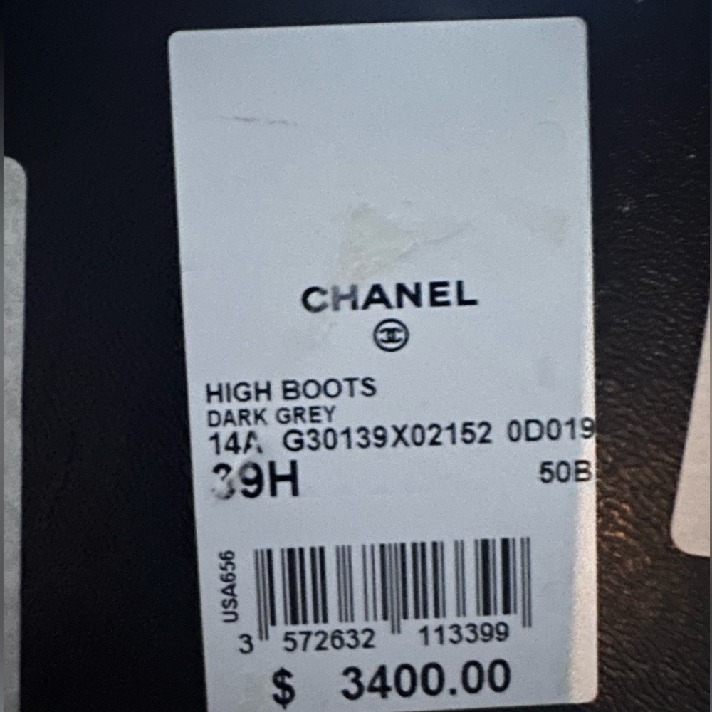 Chanel dark grey boots